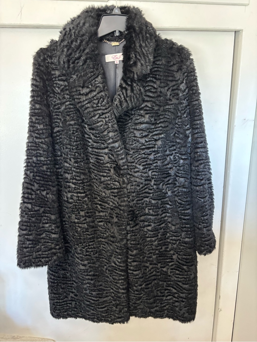 Eliza J Black Faux Fur Teddy Coat